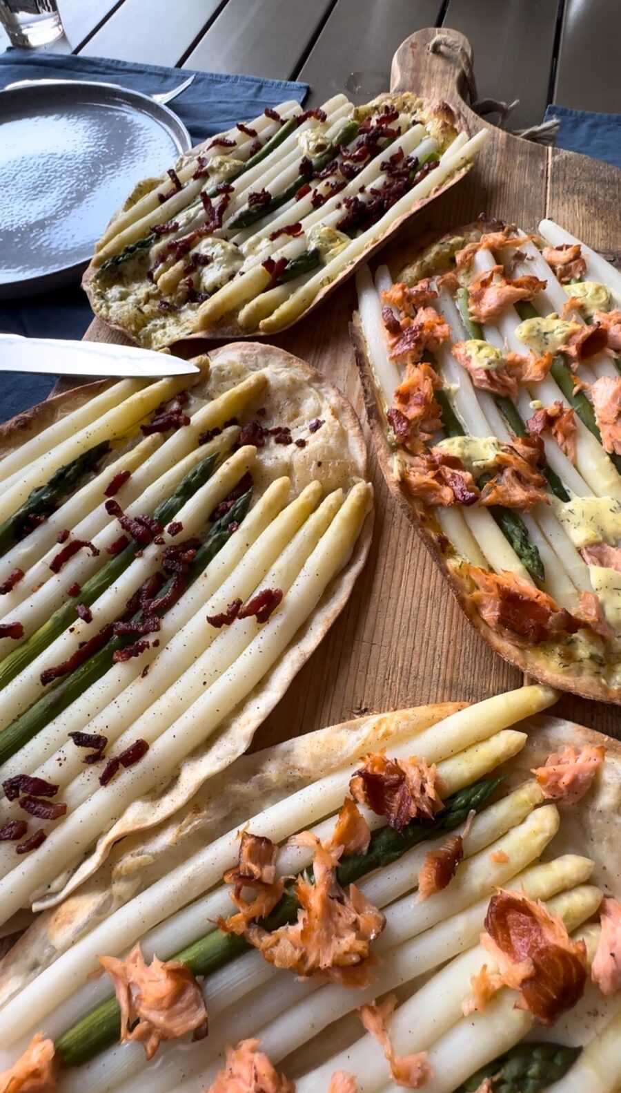 Flammkuchen met asperges